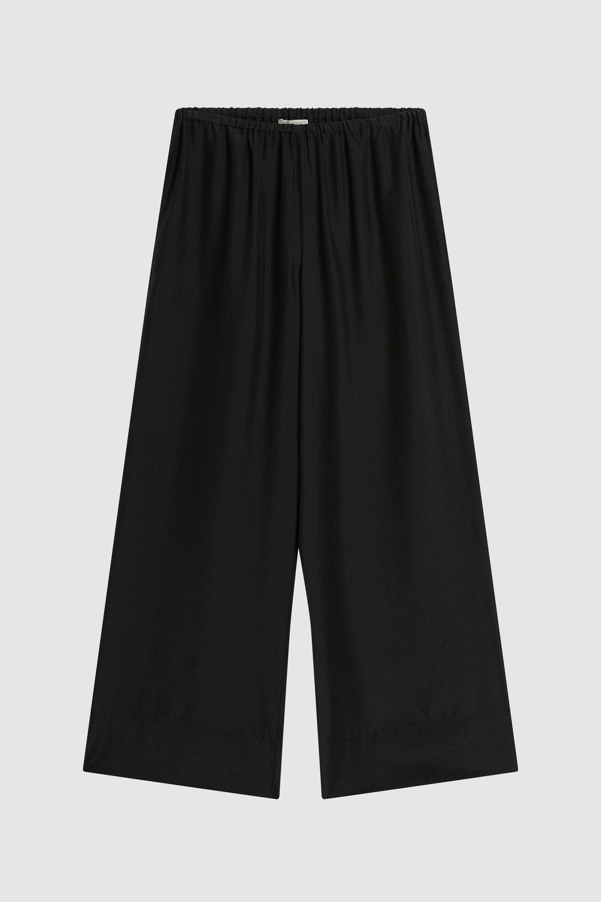 Silk Grid Relaxed Pants - Black