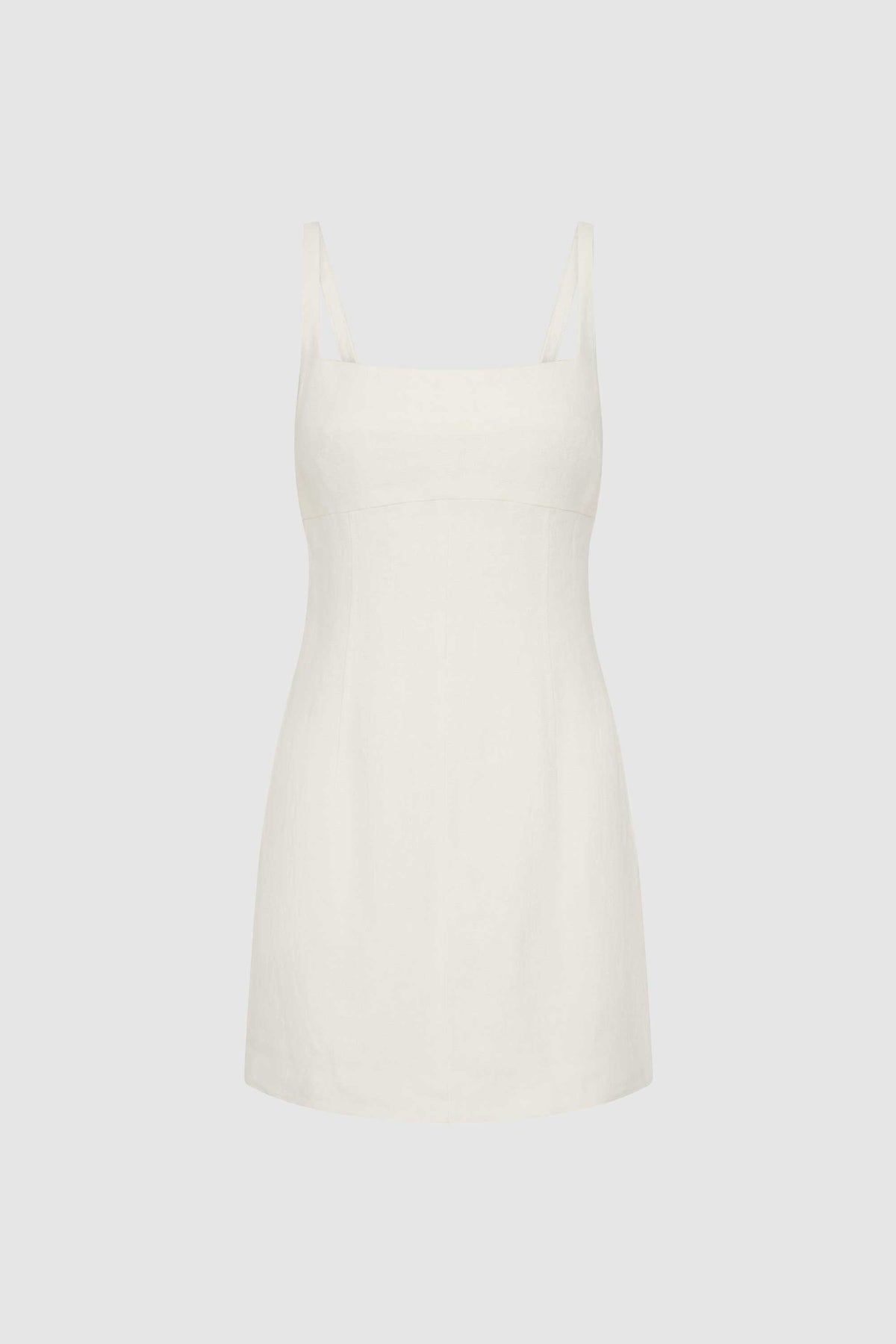 Tailored Square Neck Mini Dress - Off White