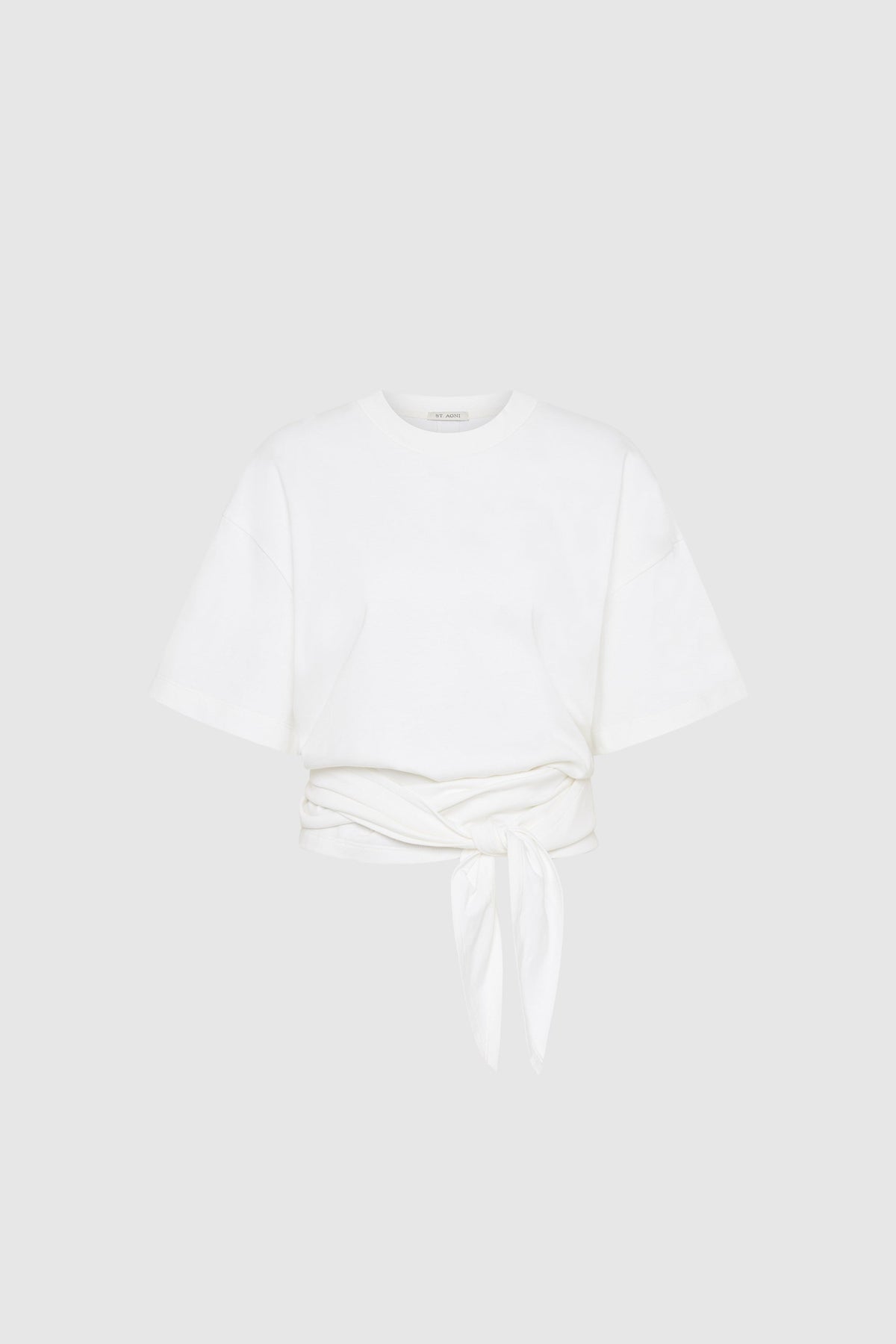 Cotton Jersey Split Back Tee - Off White