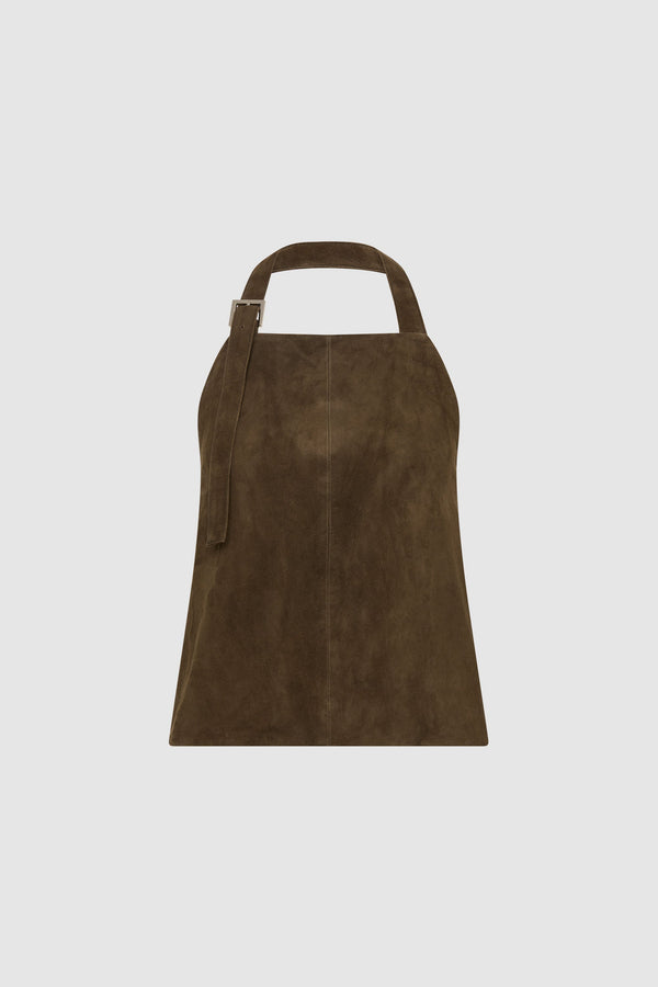 Suede Apron Top - Khaki