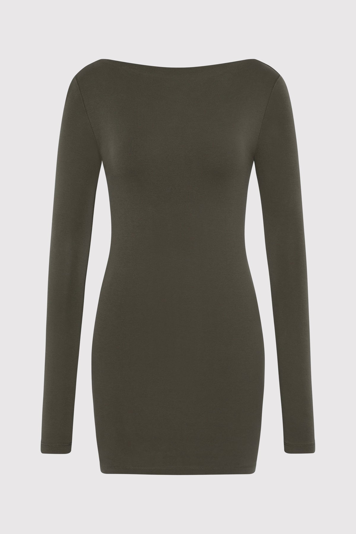 Organic Cotton Bateau Dress - Khaki