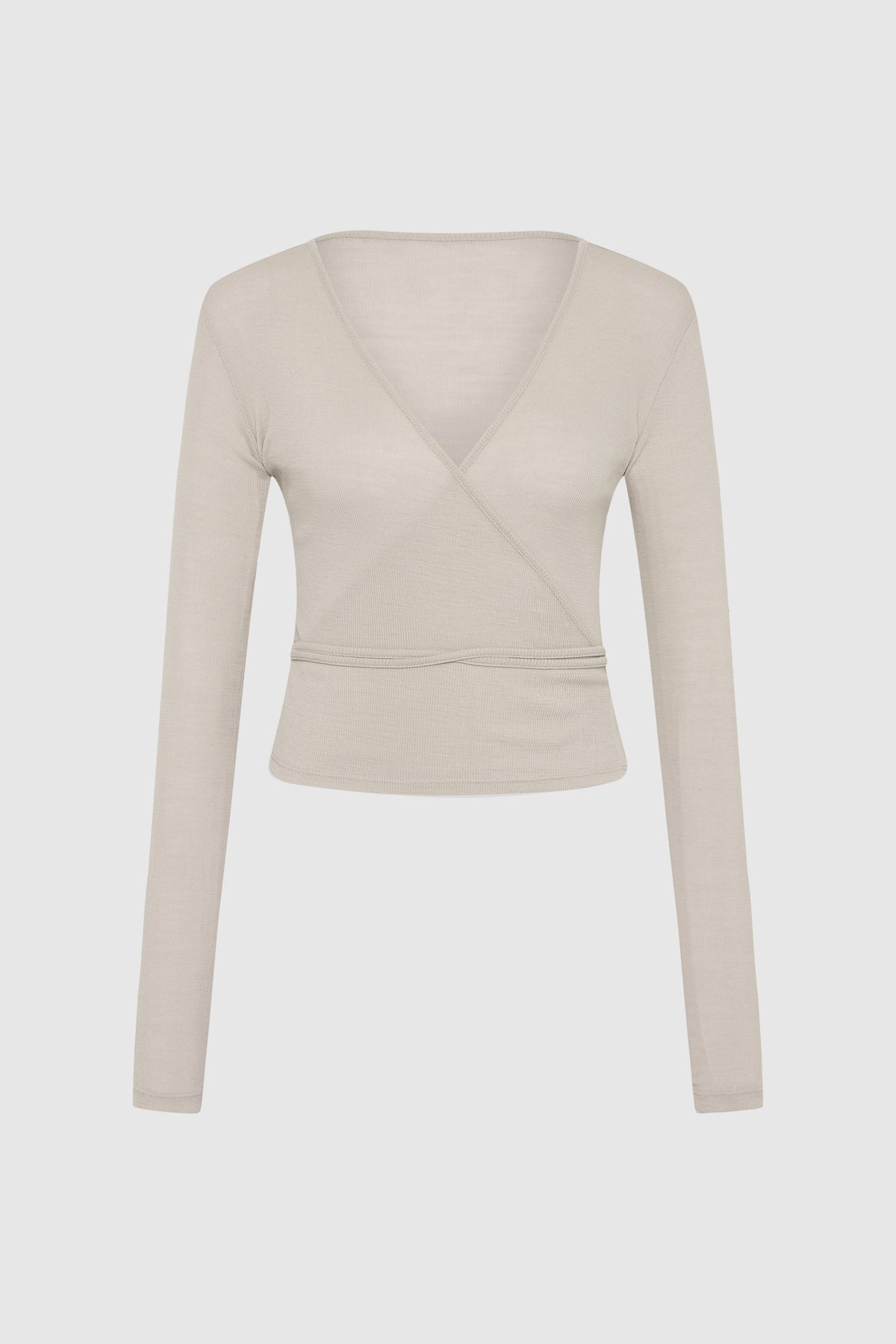 Baby Wool Wrap Top - Soft Ash