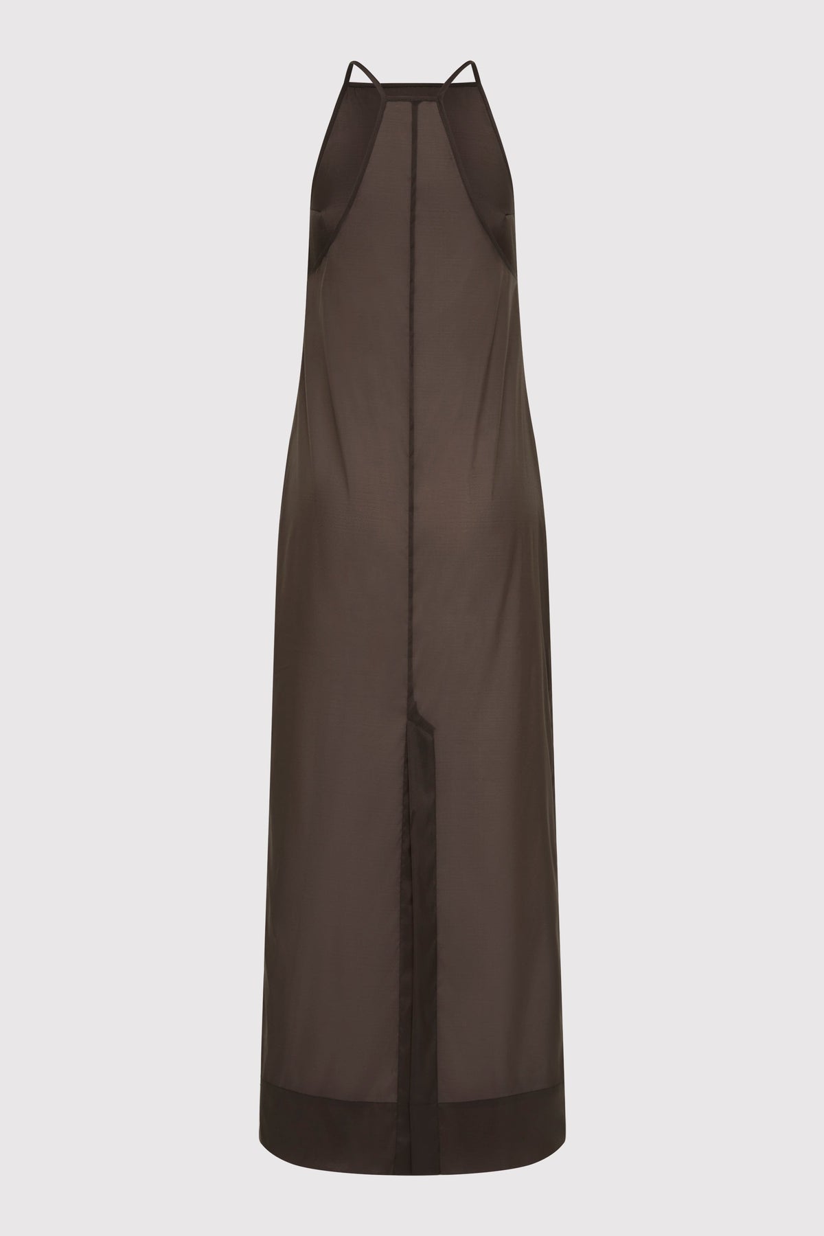 Transparent Column Dress - Black Olive