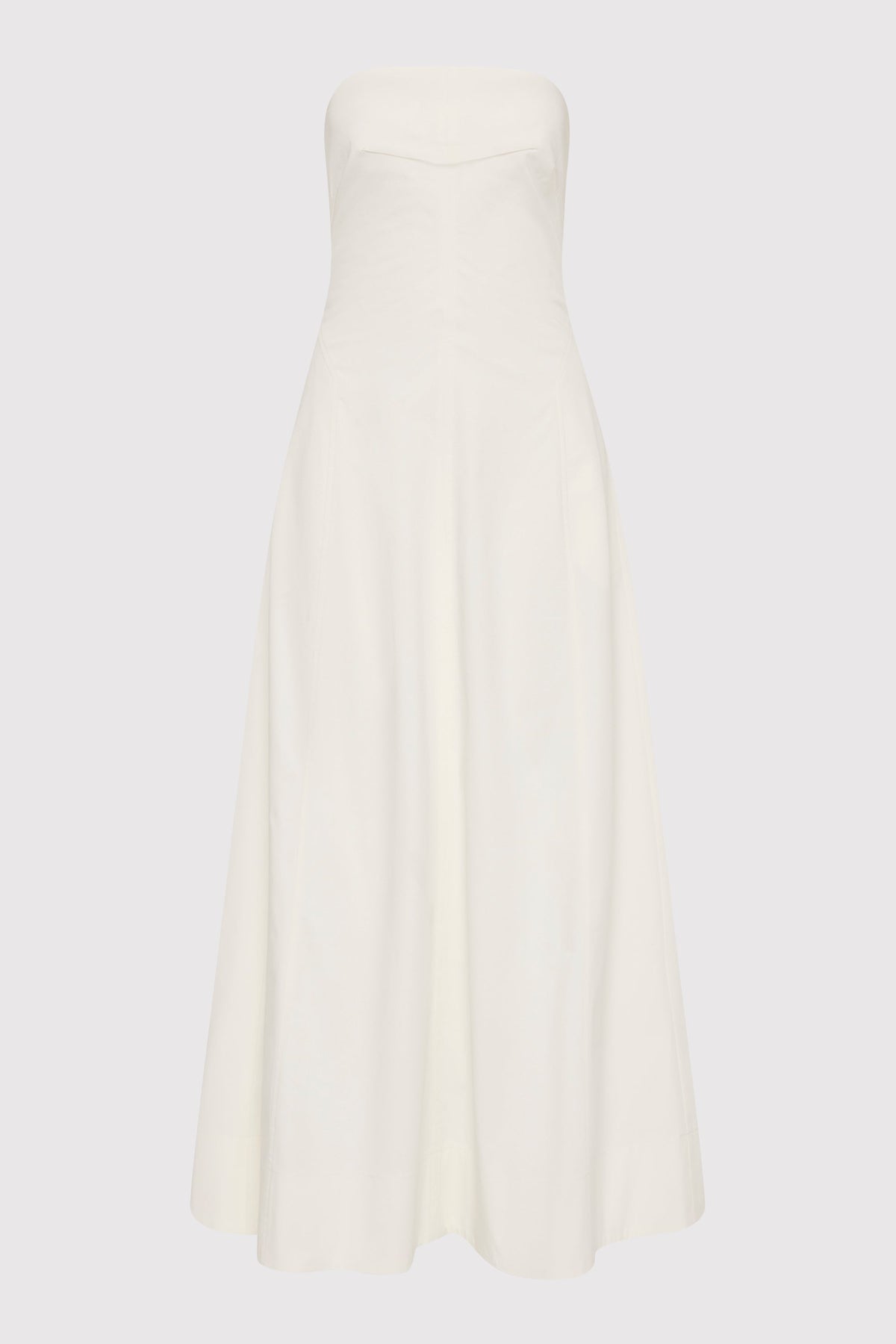 Sculpted Cotton Strapless Dress - Milk