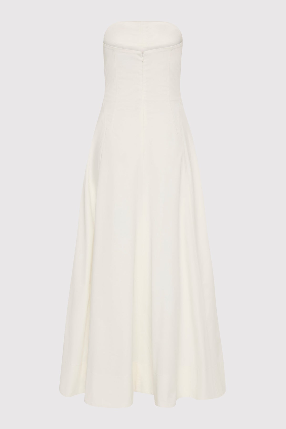 Sculpted Cotton Strapless Dress - Milk