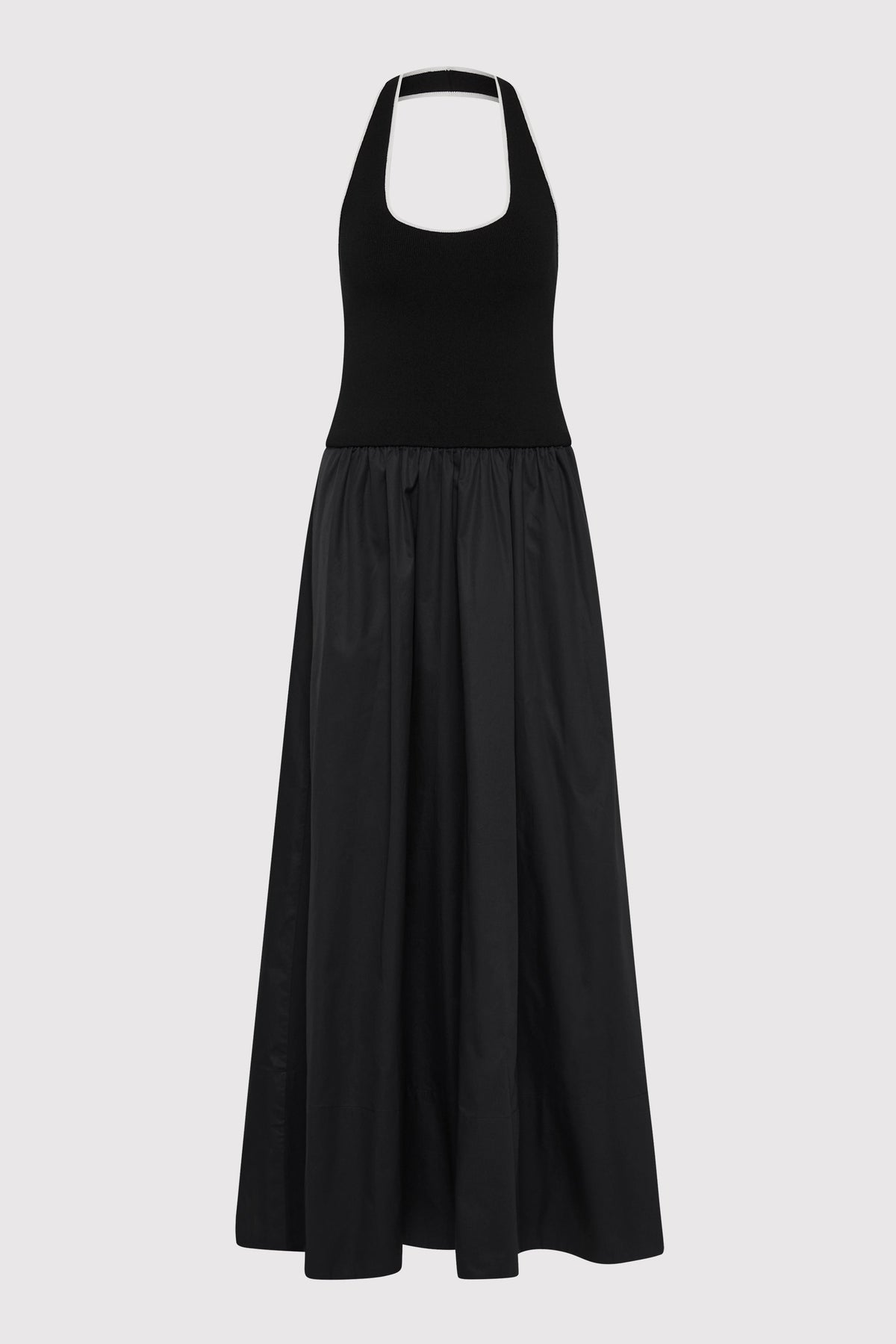 Halter Gathered Dress - Black