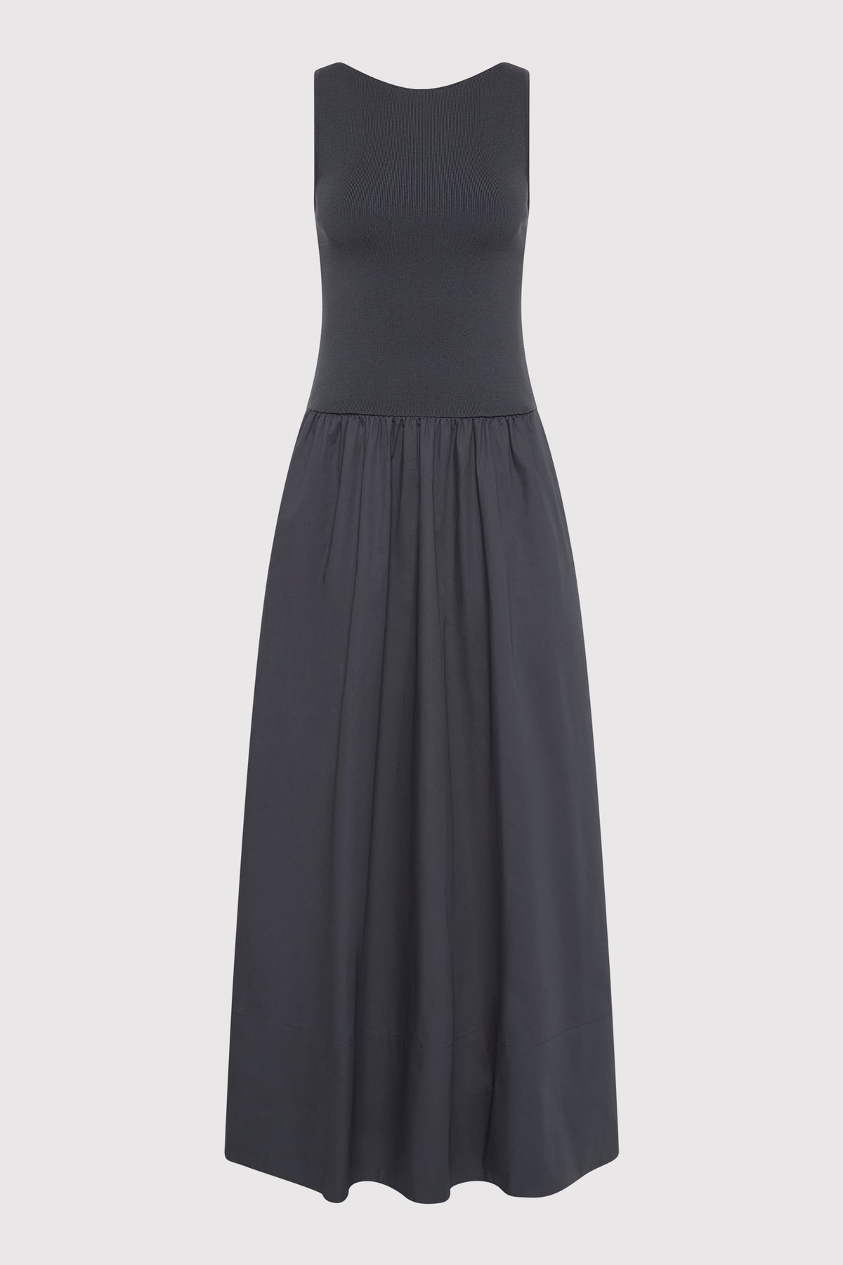 Bateau Cut Out Dress - Graphite