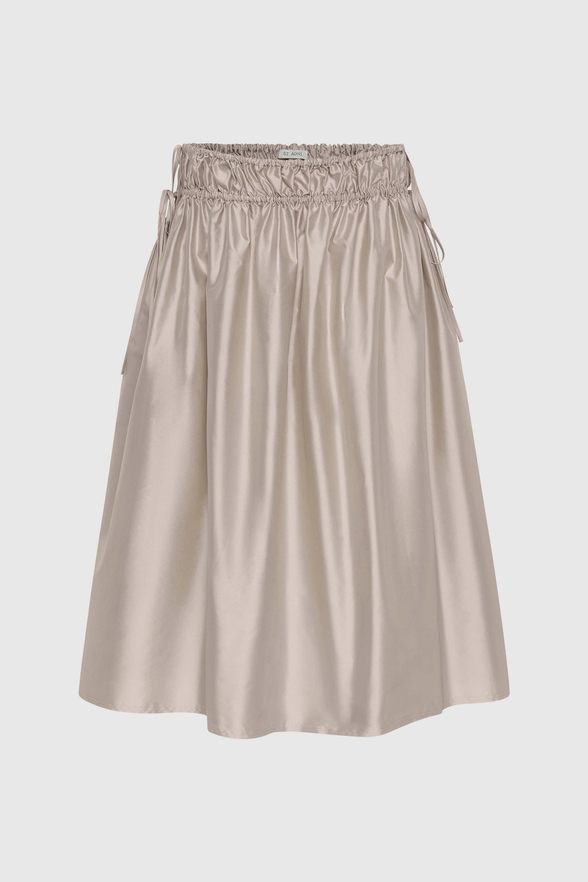 Paper Taffeta Drawstring Skirt - Fog - Ghost