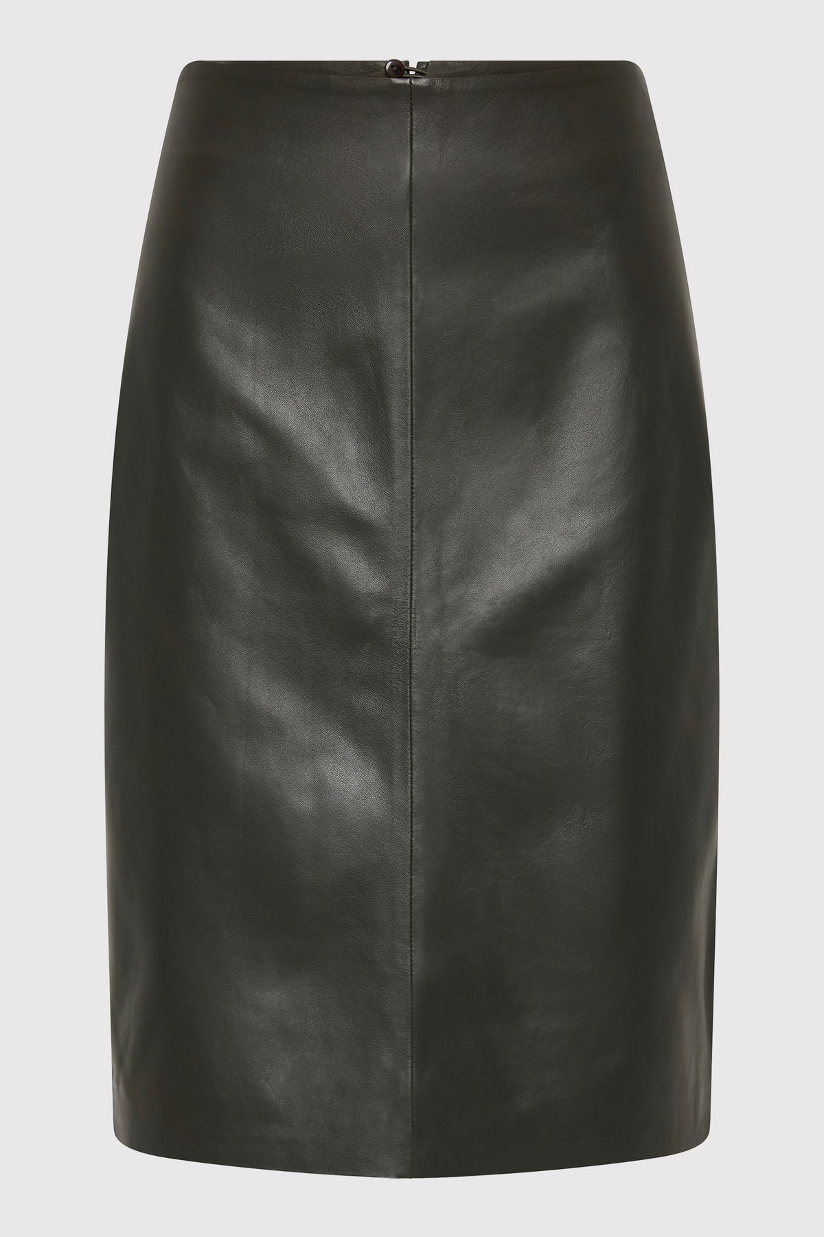 Leather Pencil Skirt - Khaki