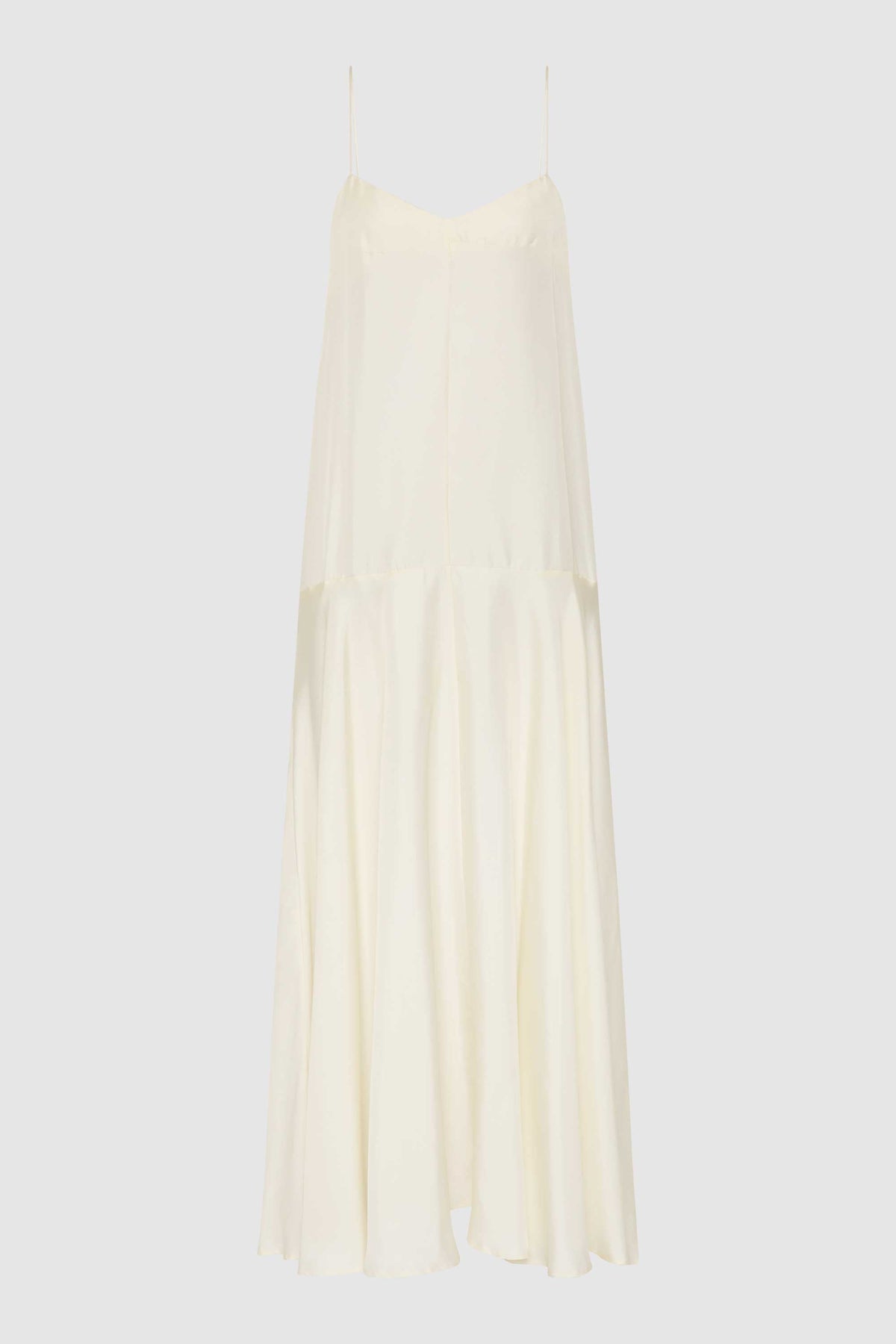 Silk Twill Relaxed Slip Dress - Milk