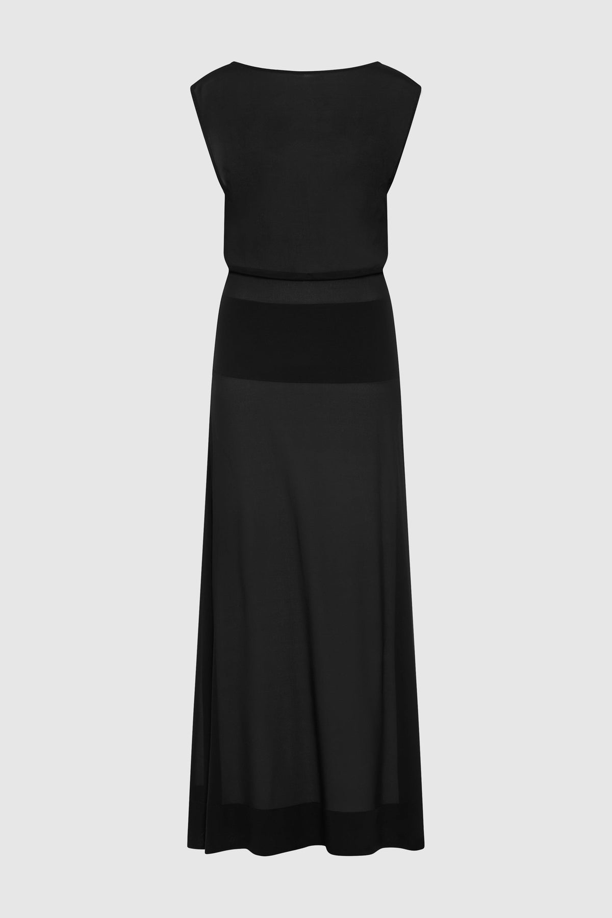 Stretch Silk Bateau Dress - Black