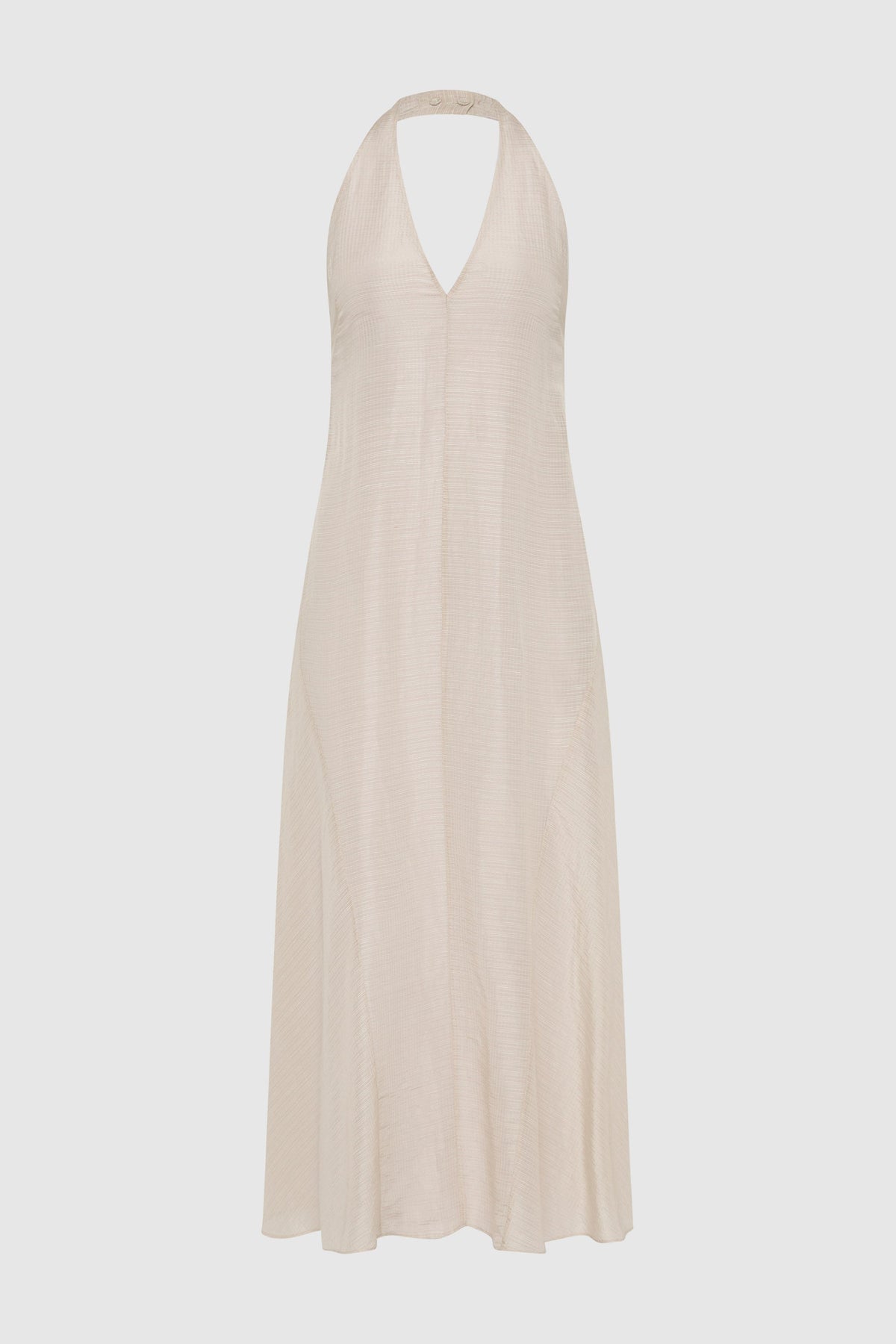 Woven Check Halter Dress - Soft Ash