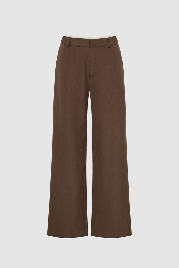 Silk Canvas Carter Trousers - Mud