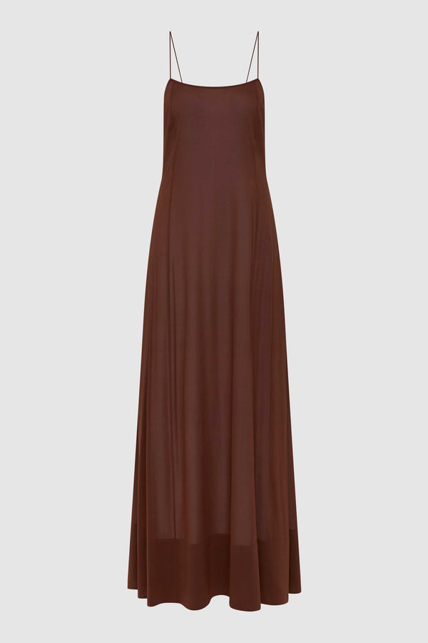 Sheer Silk Slip Dress - Liqueur