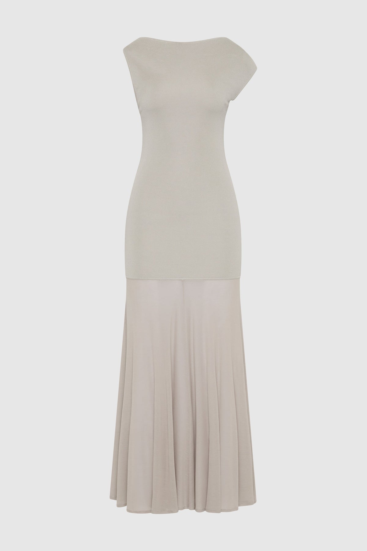 Fine Jersey Circle Hem Dress - Soft Ash