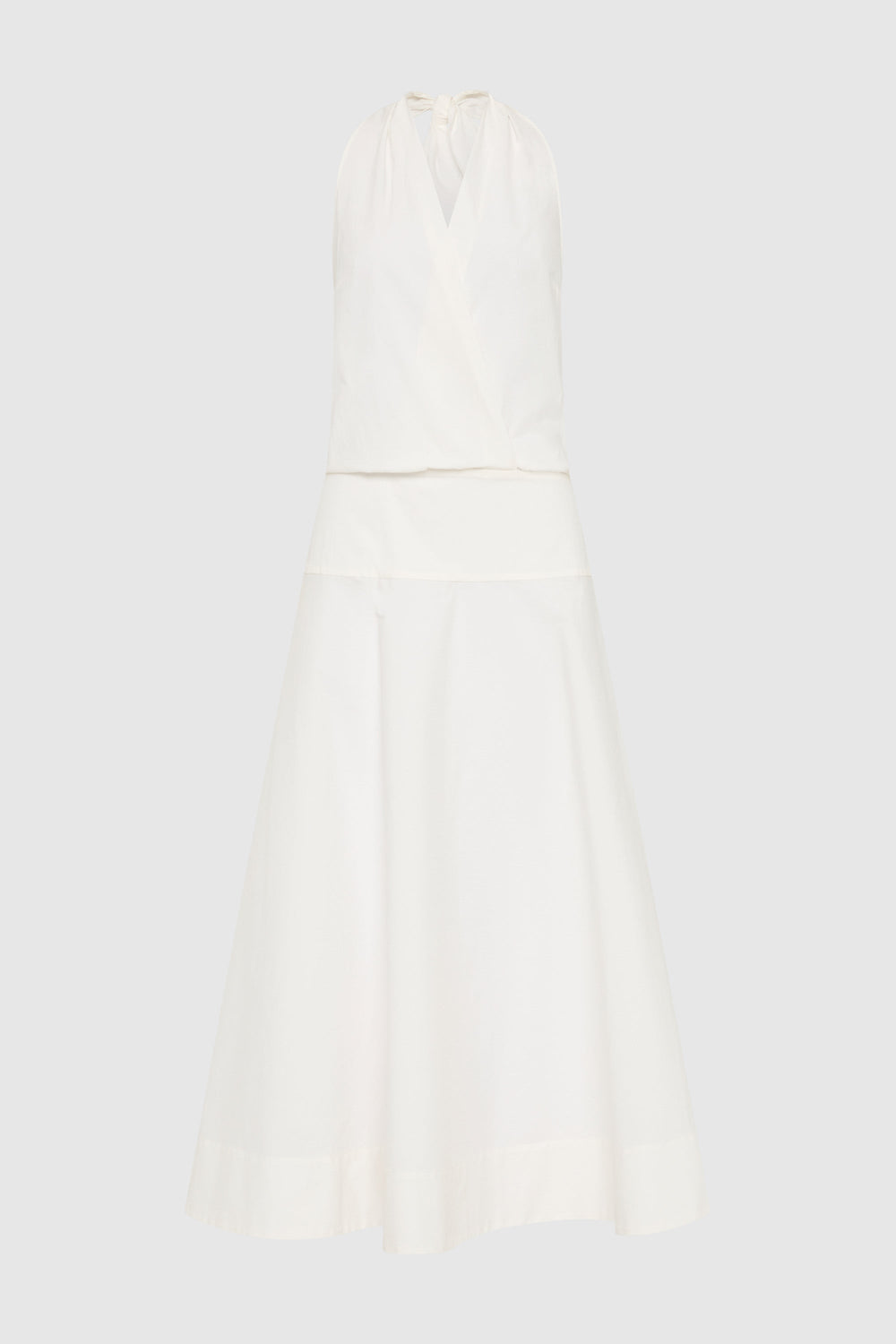 Halter Circle Hem Dress - Off White