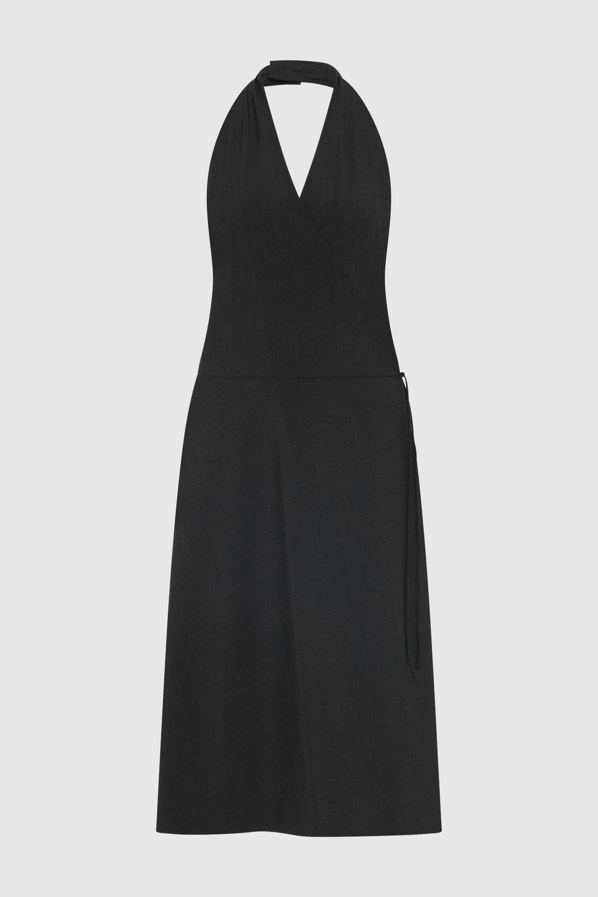 Wool Wrap Dress - Dark Graphite