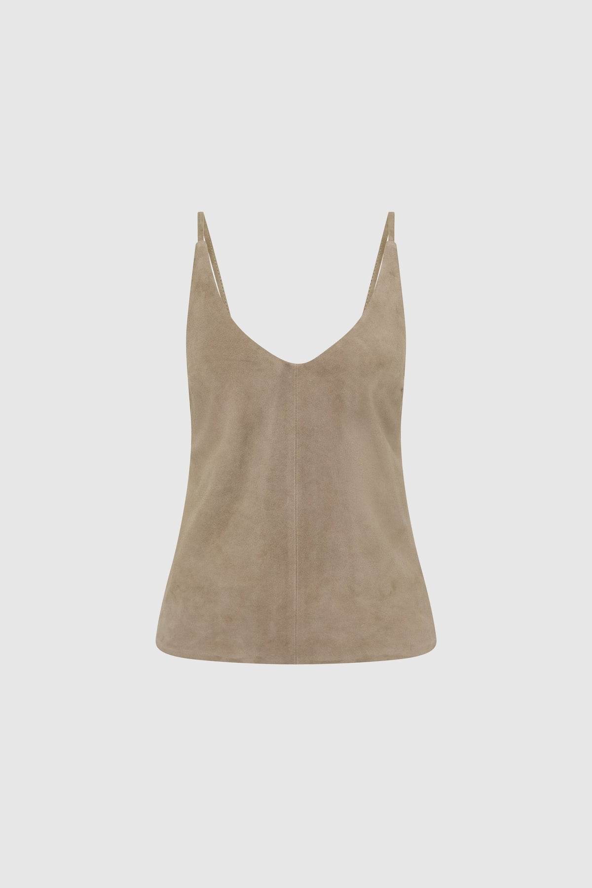 Suede Low Back Tie Top - Earth