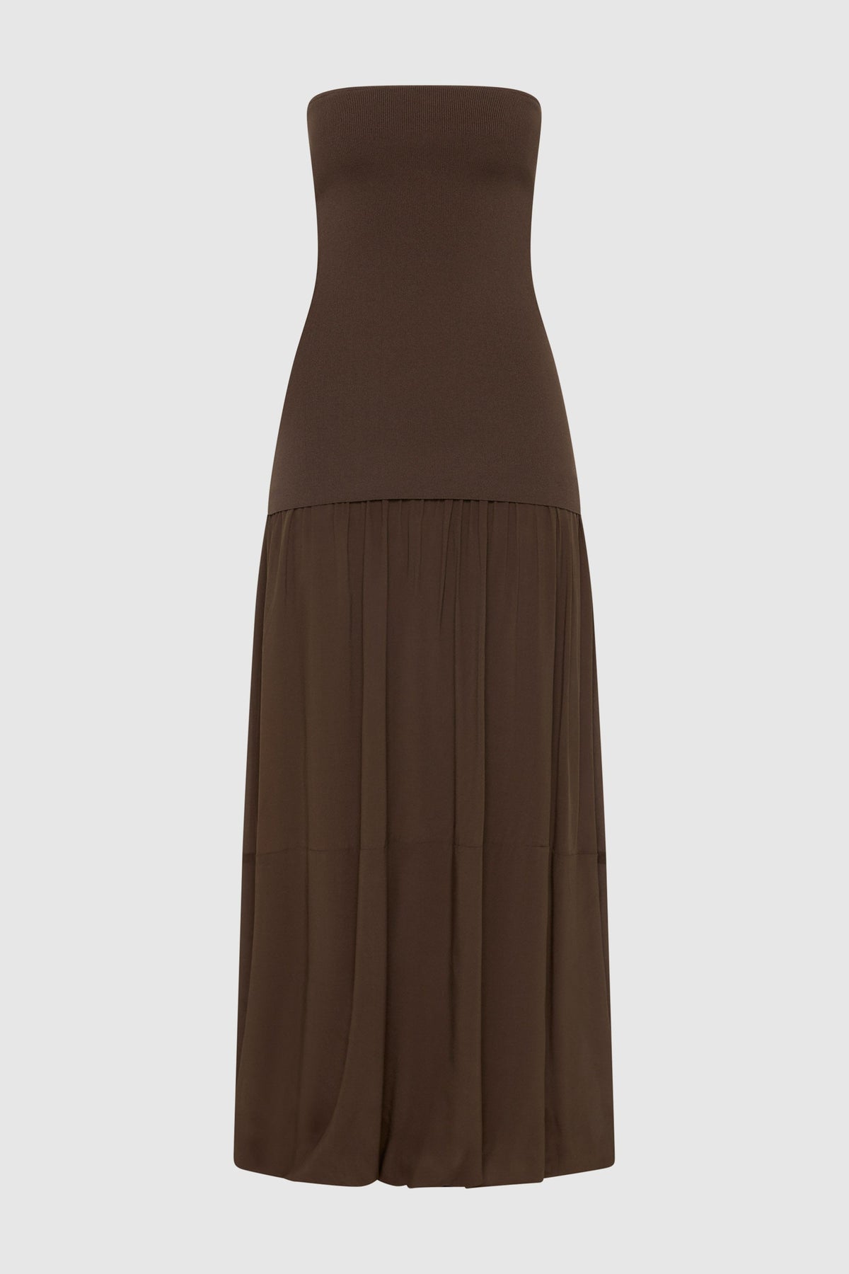 Strapless Balloon Hem Dress - Cedar