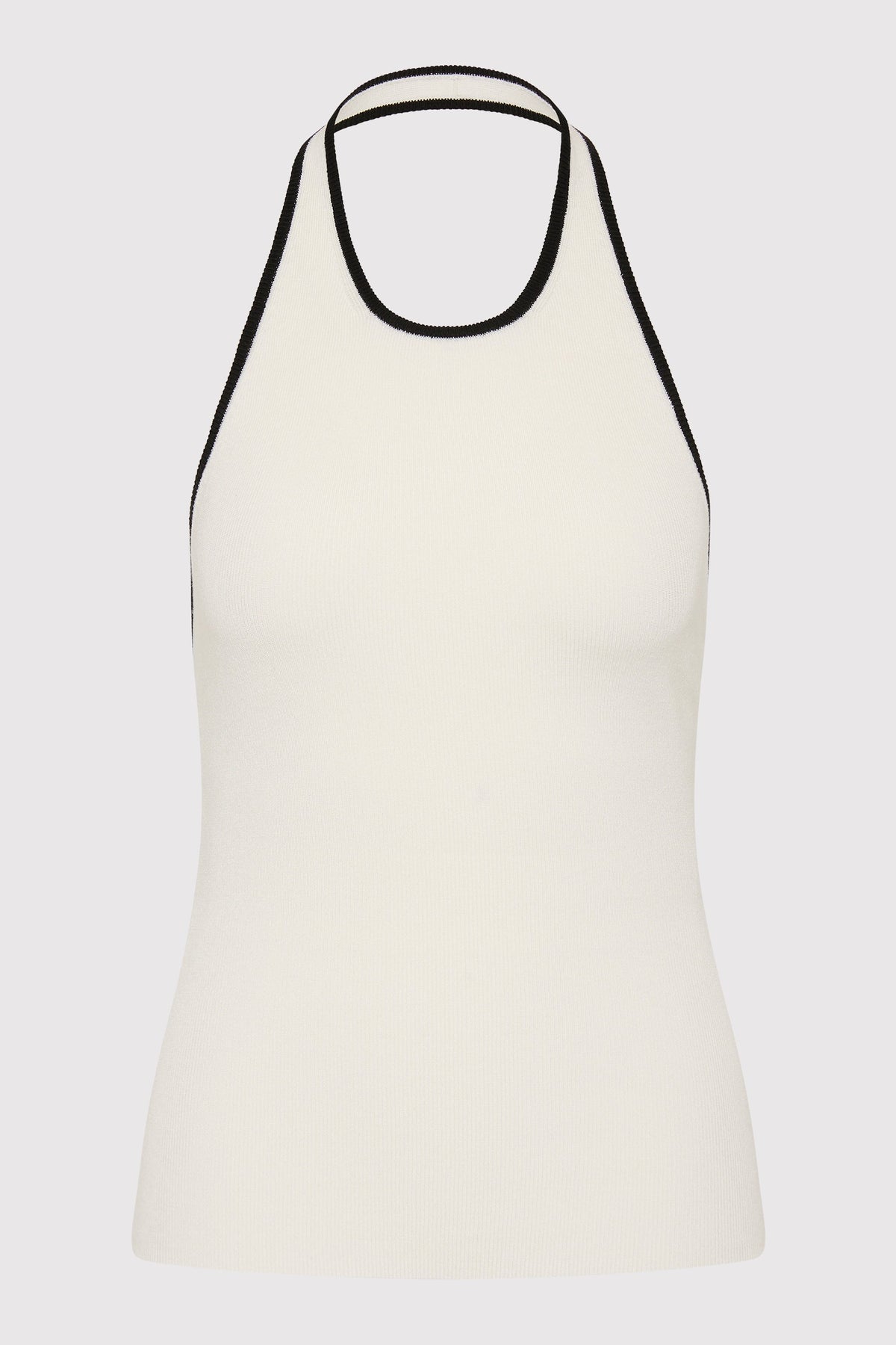 Fine Line Halter Top - Off White / Black