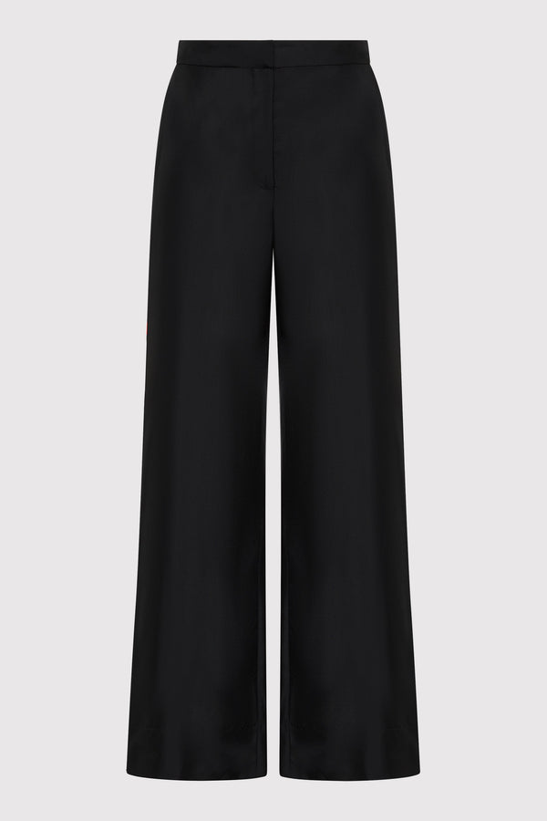 Silk Twill Pants - Black