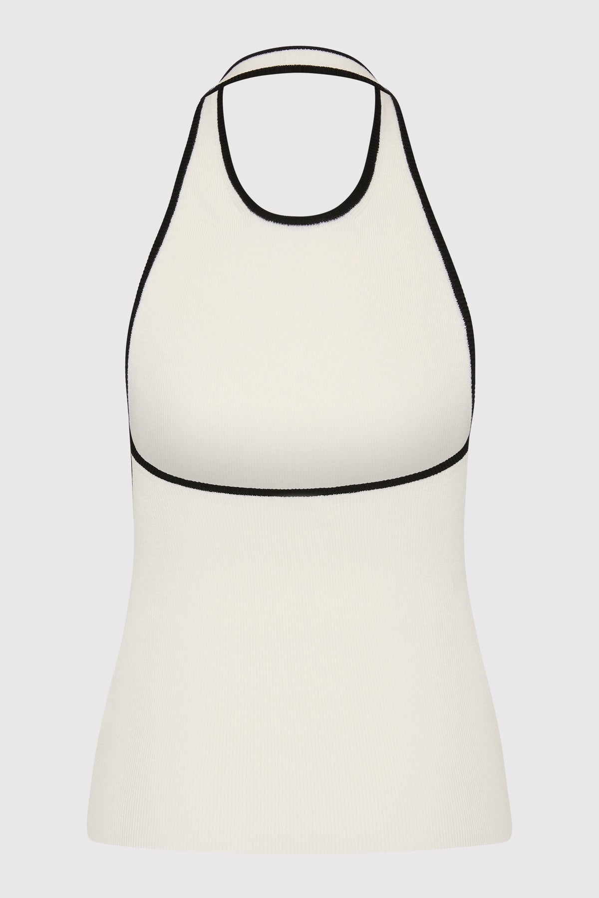 Fine Line Halter Top - Off White / Black