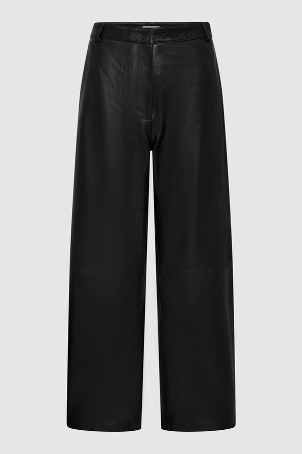 Leather Balloon Pants - Black