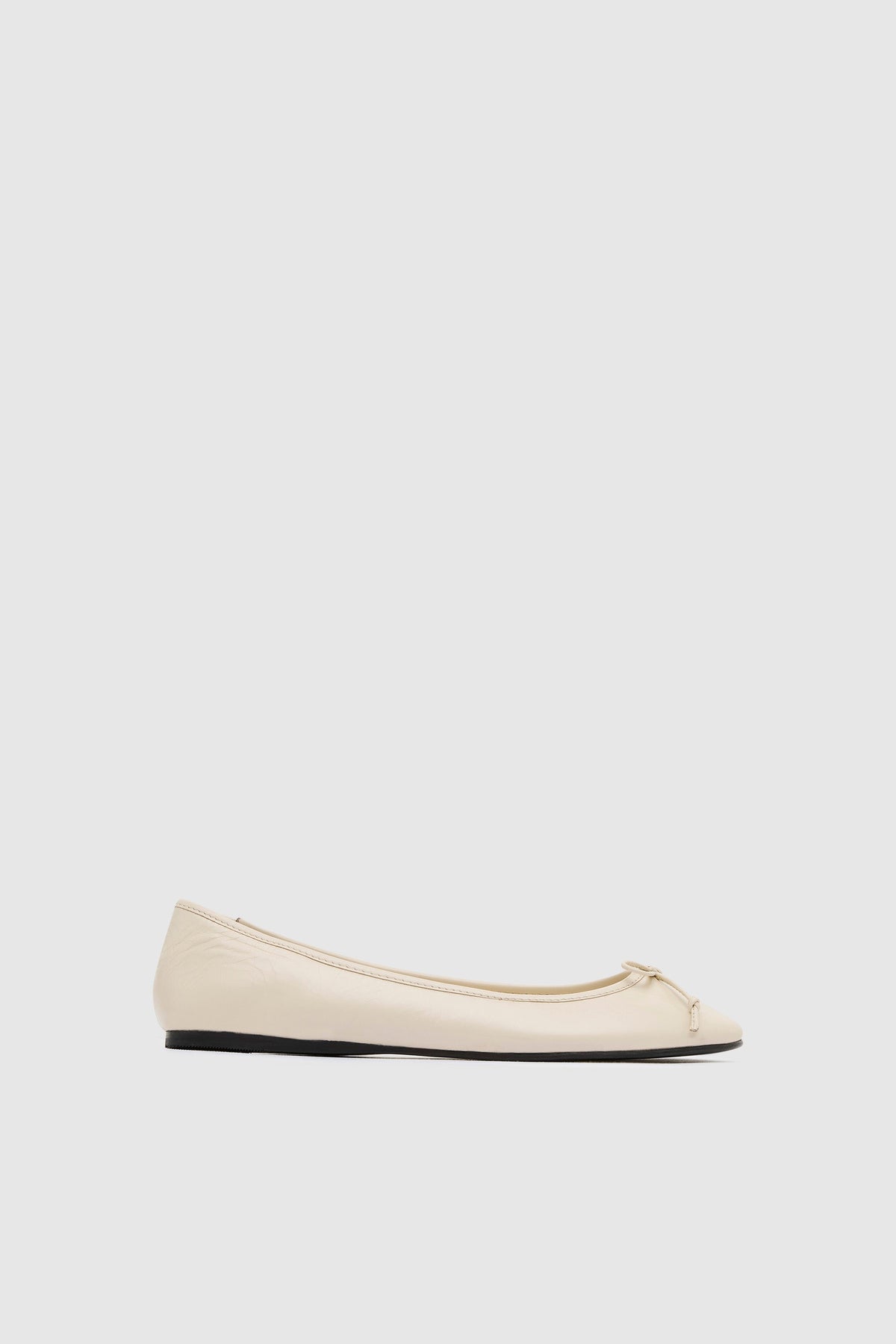 Bow Ballet Flat - Parchment - Ghost