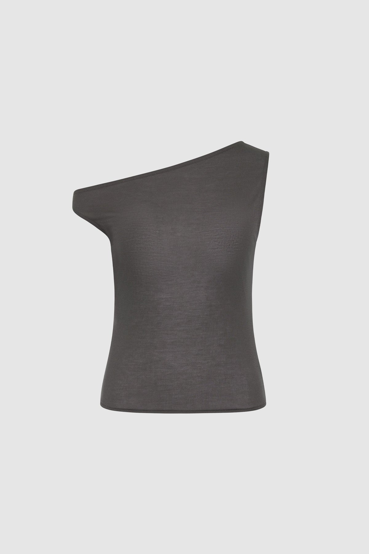 Fine Jersey Asymm Top - Soot