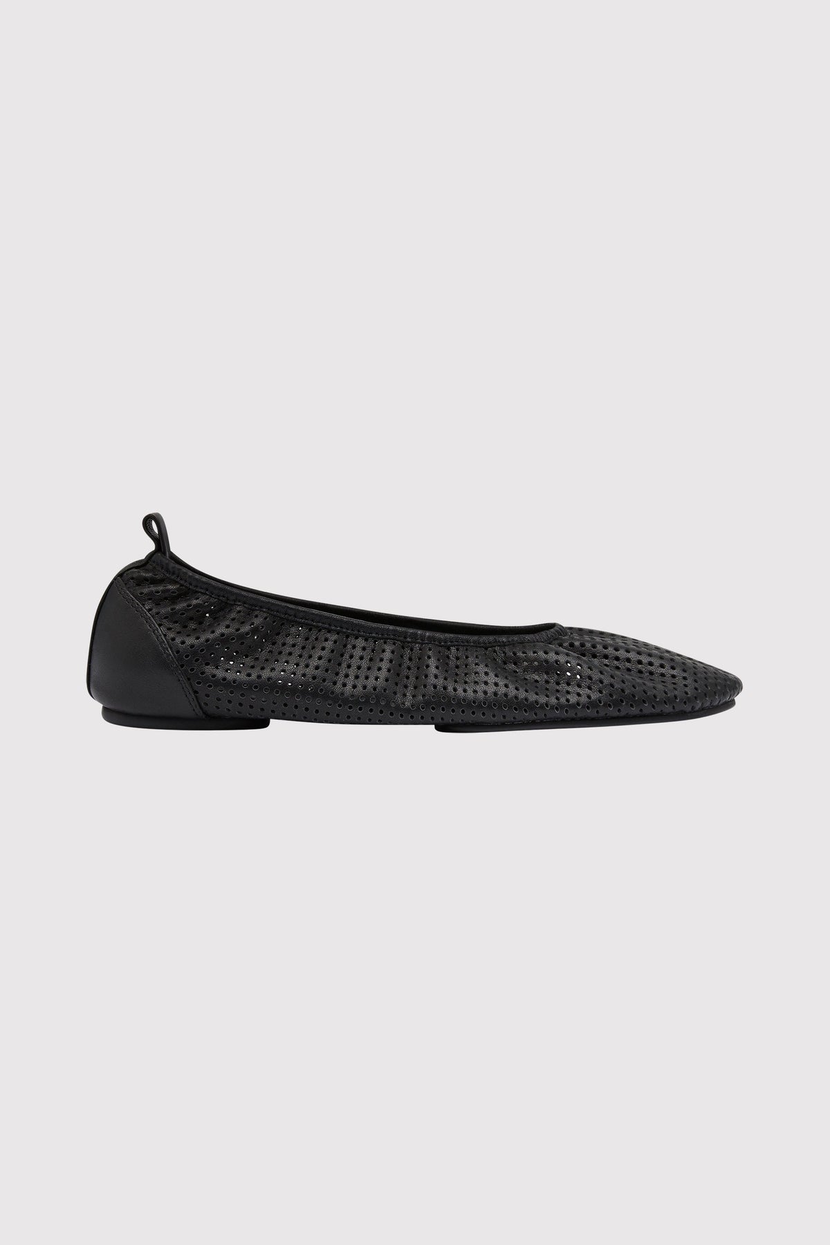 Minimal Perforated Ballet Flat - Black