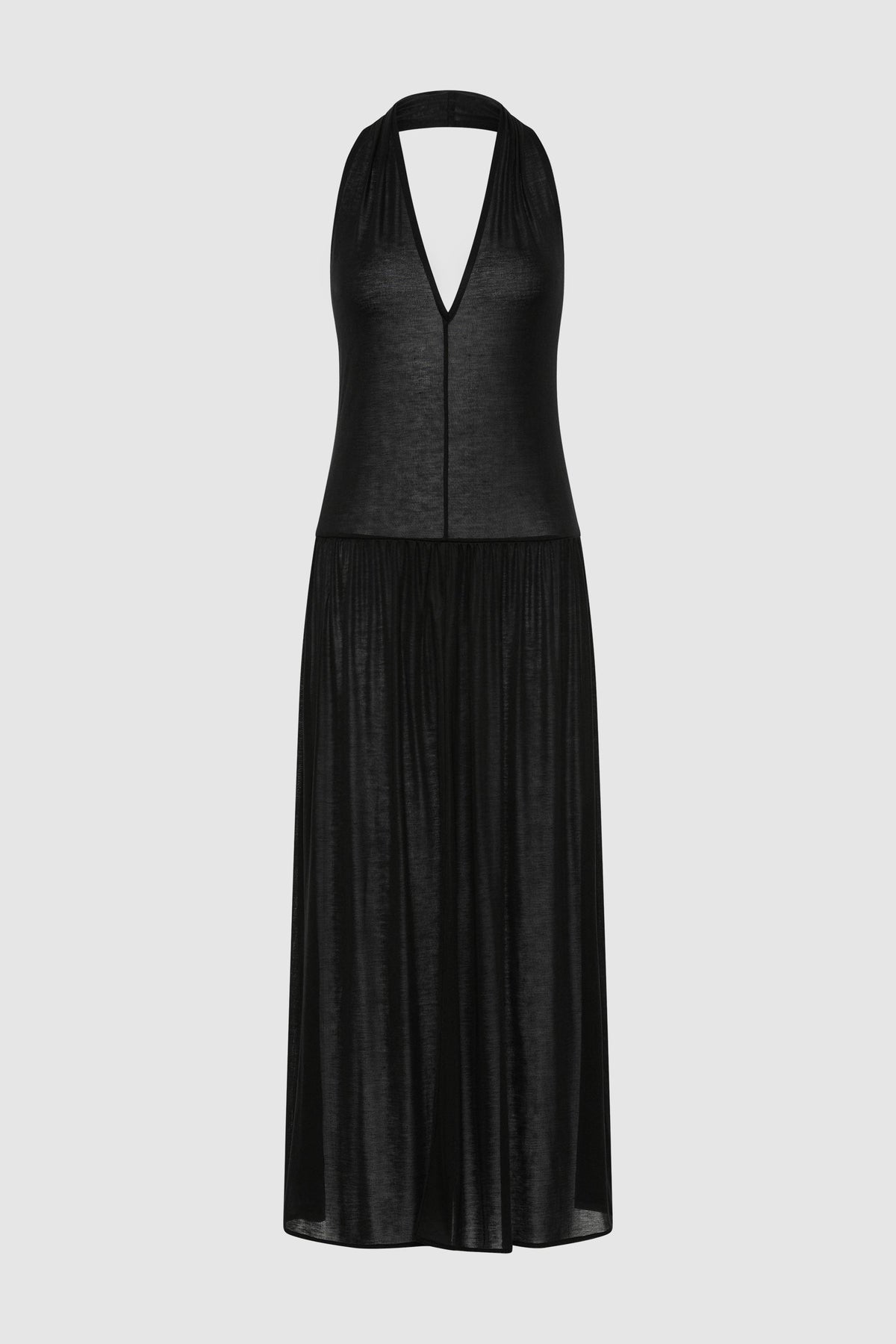 Fluid Jersey Halter Dress - Black