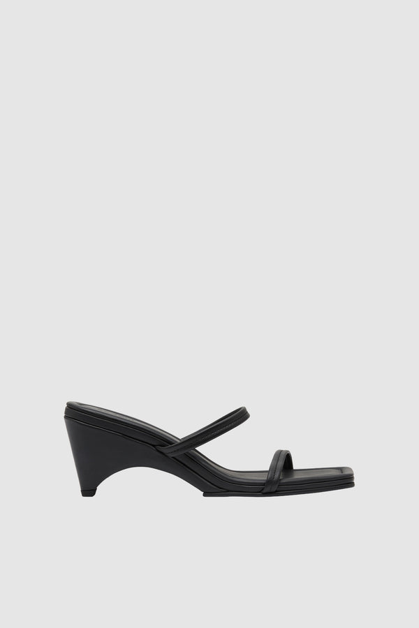 Double Strap Arc Wedge - Black