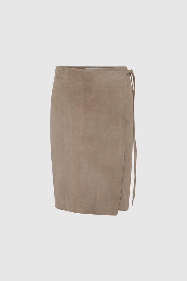PRE-ORDER: Suede Everyday Wrap Skirt - Earth