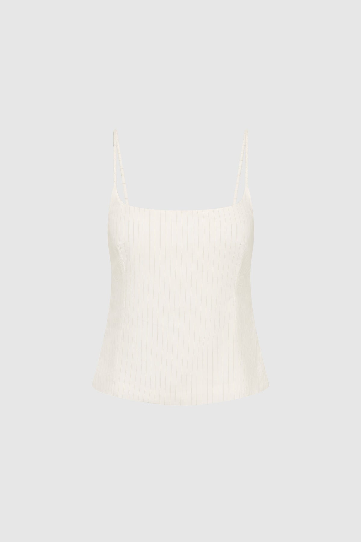 Pinstripe Cami - White