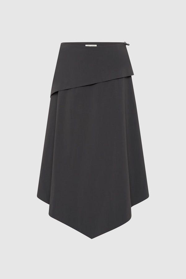 Detachable Belt Asymm Skirt - Iron Glaze