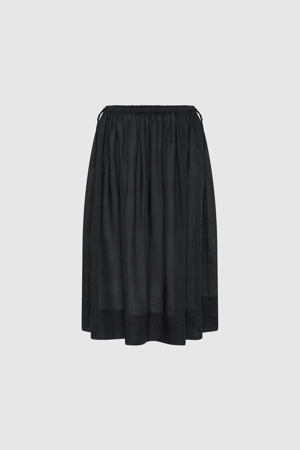 Transparent Midi Skirt - Black