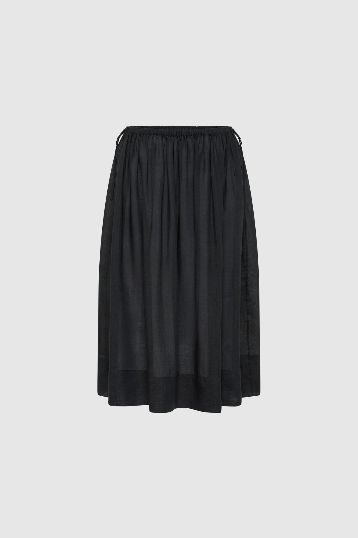 Transparent Midi Skirt - Black
