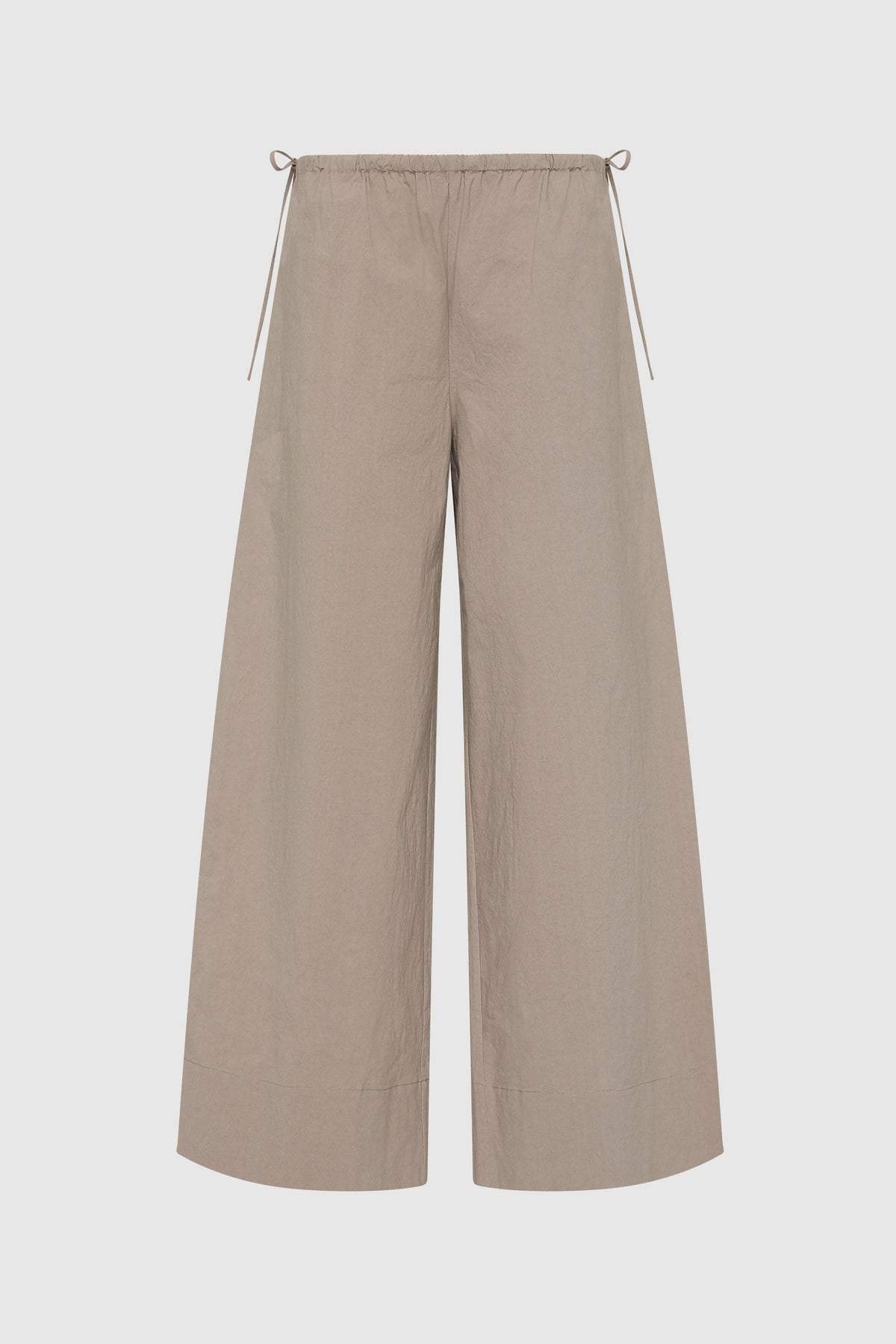 Technical Cotton Cropped Drawstring Pants - Grey Stone