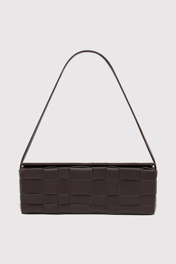 Woven East West Bag - Coffee