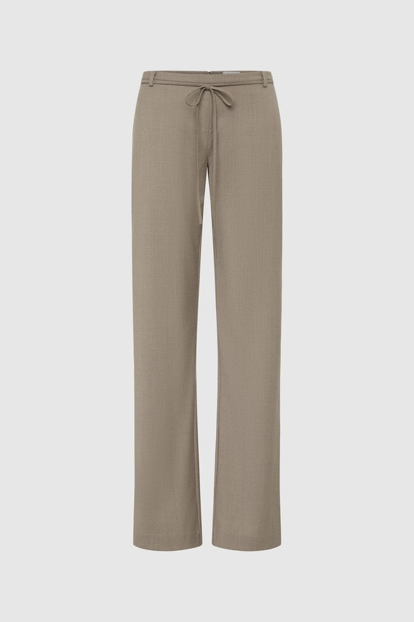 90s Wool Rouleau Minimal Pants - Light Taupe