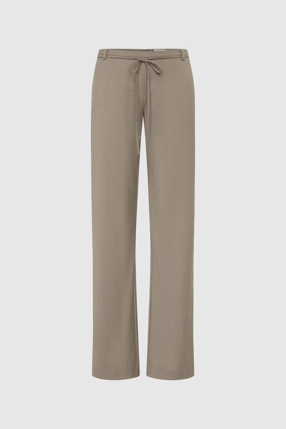 90s Wool Rouleau Minimal Pants - Light Taupe