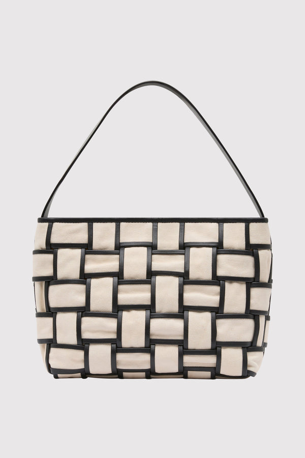 Border Woven Mini Tote - Canvas