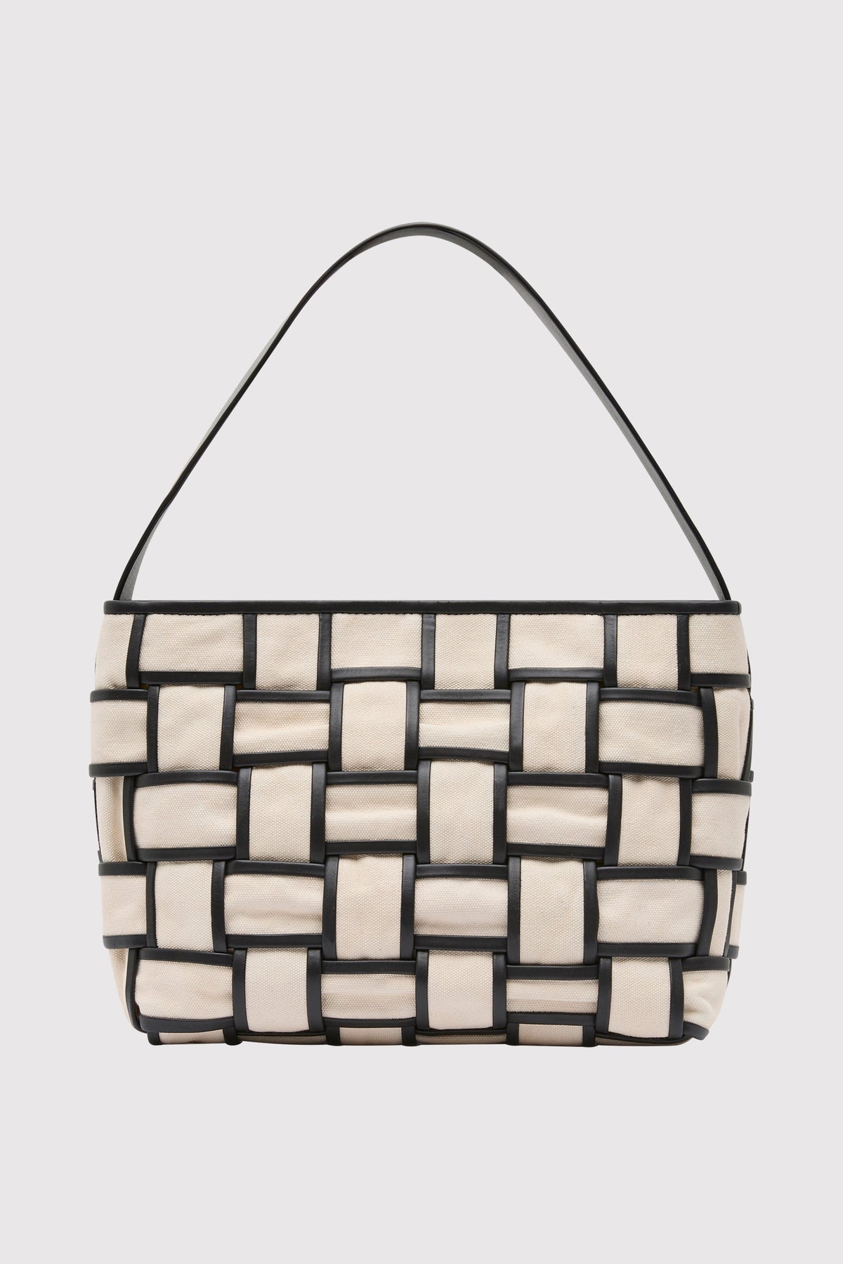 Border Woven Mini Tote - Canvas