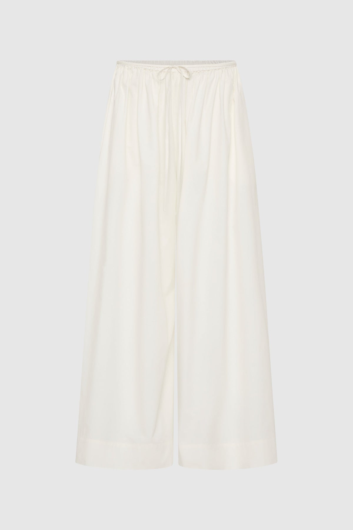Cotton Hybrid Wide Leg Pants - Off White