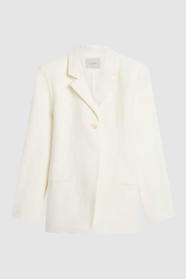 90s Linen Blazer - Off White
