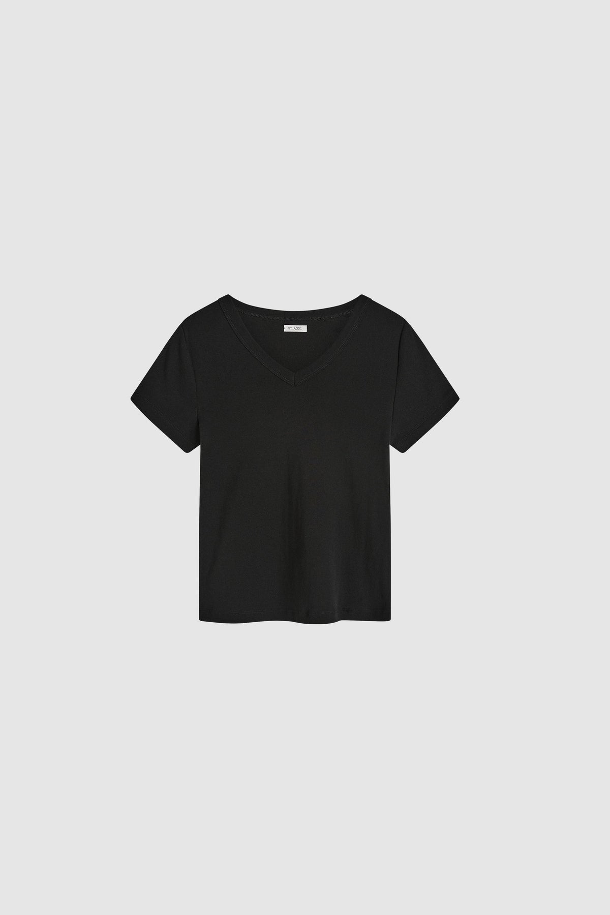 Organic Cotton V Neck Tee - Jet Black