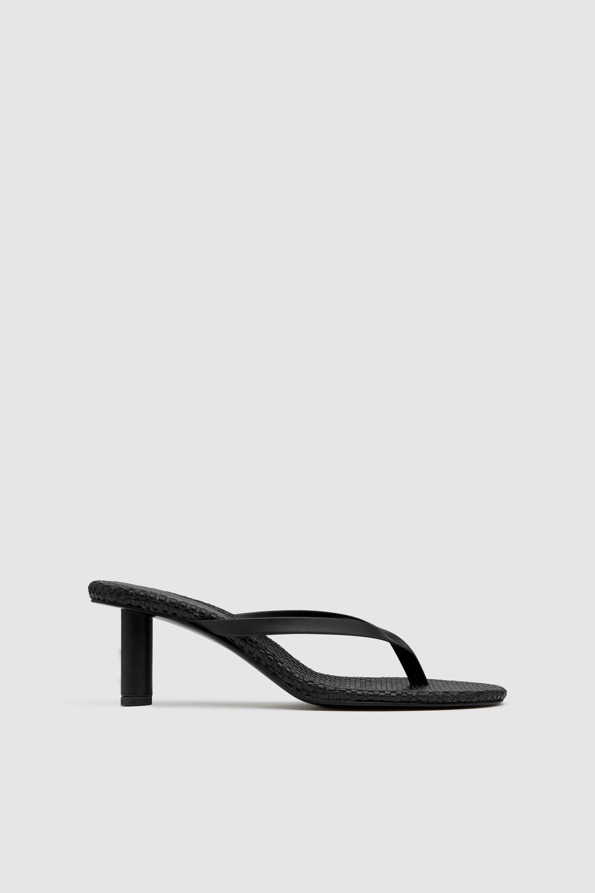 Woven Thong Heel - Black