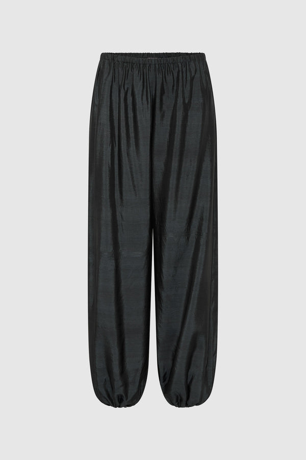 Silk Adjustable Balloon Pants - Washed Black