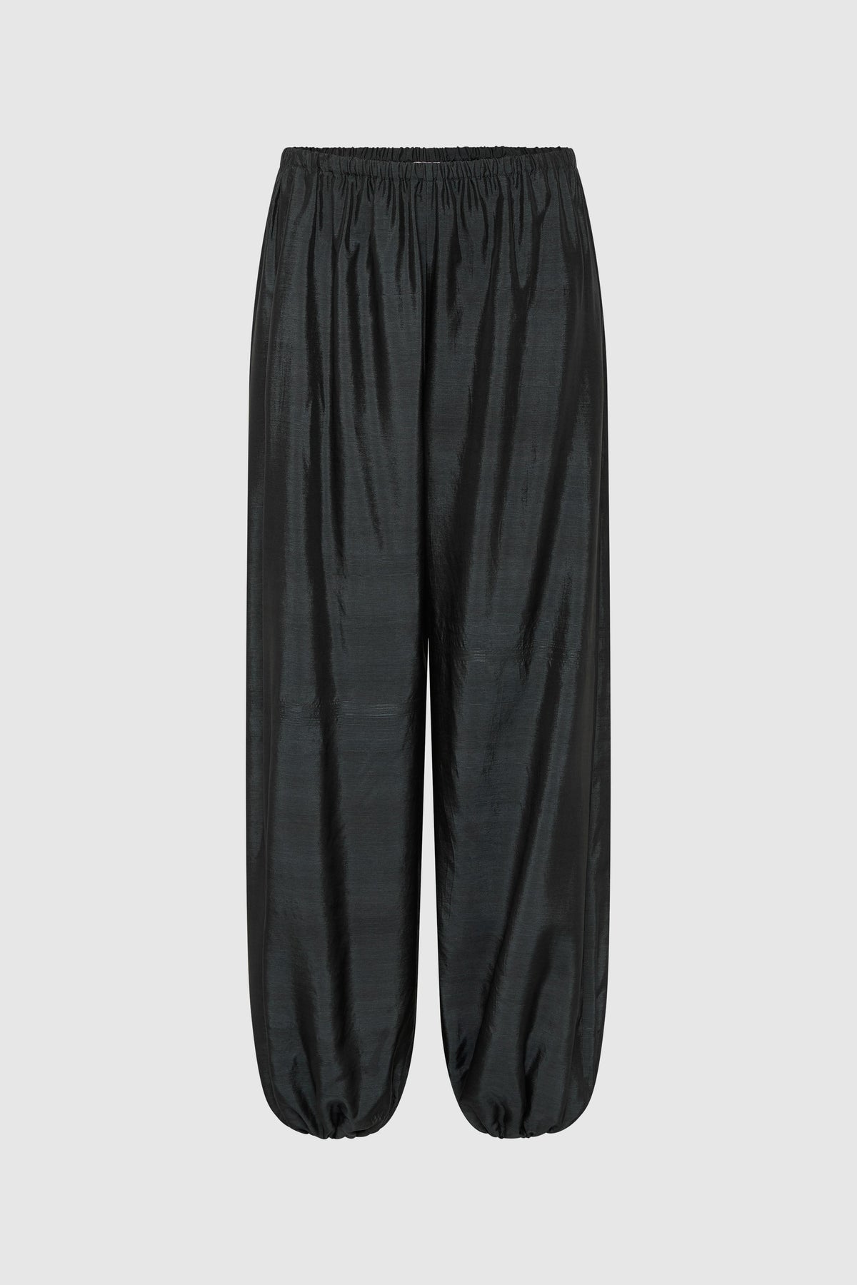 Silk Adjustable Balloon Pants - Washed Black