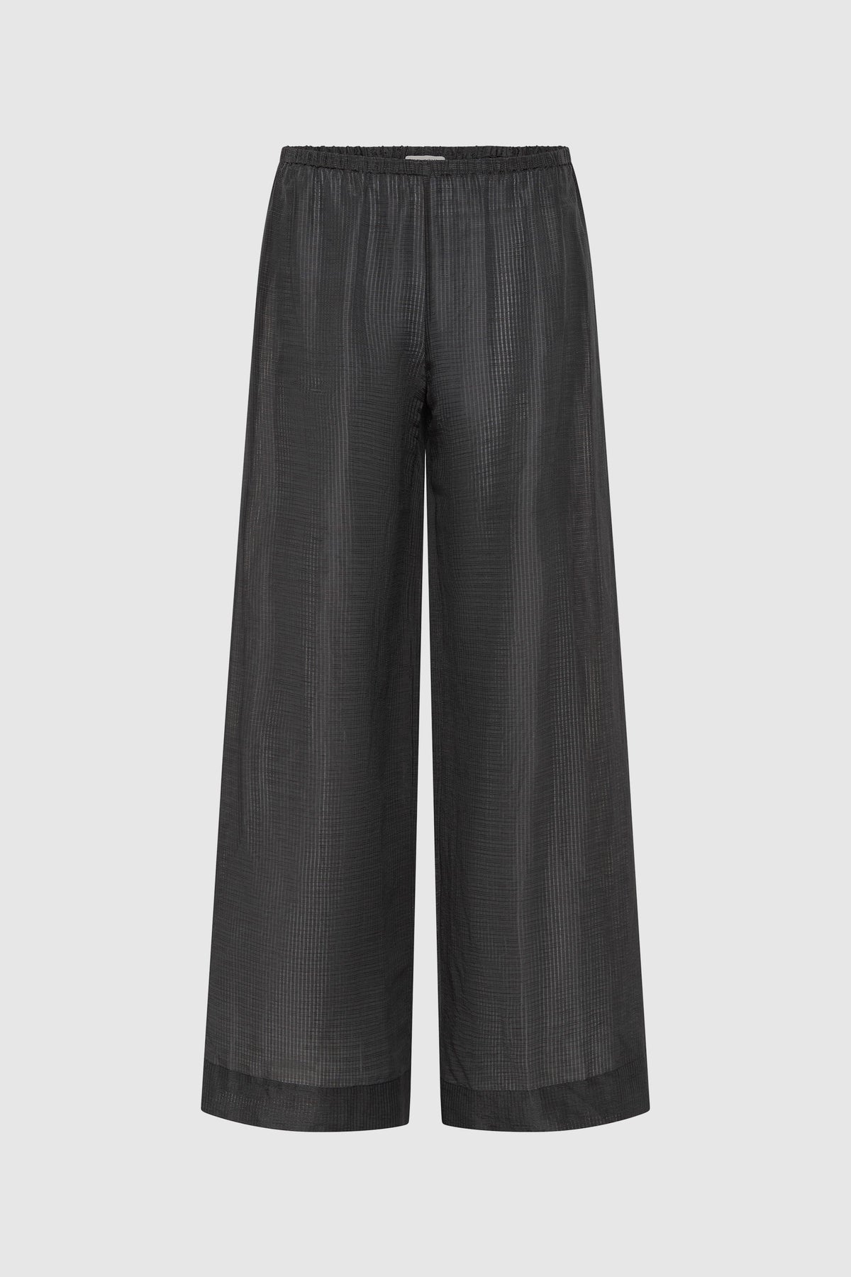 Woven Check Relaxed Pants - Iron Glaze